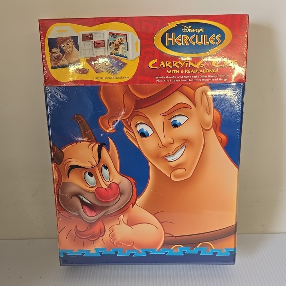 DISNEY HERCULES CARRYING CASE WITH 6 READ-ALONG BOOK AND CASSETTE NEW Vintage